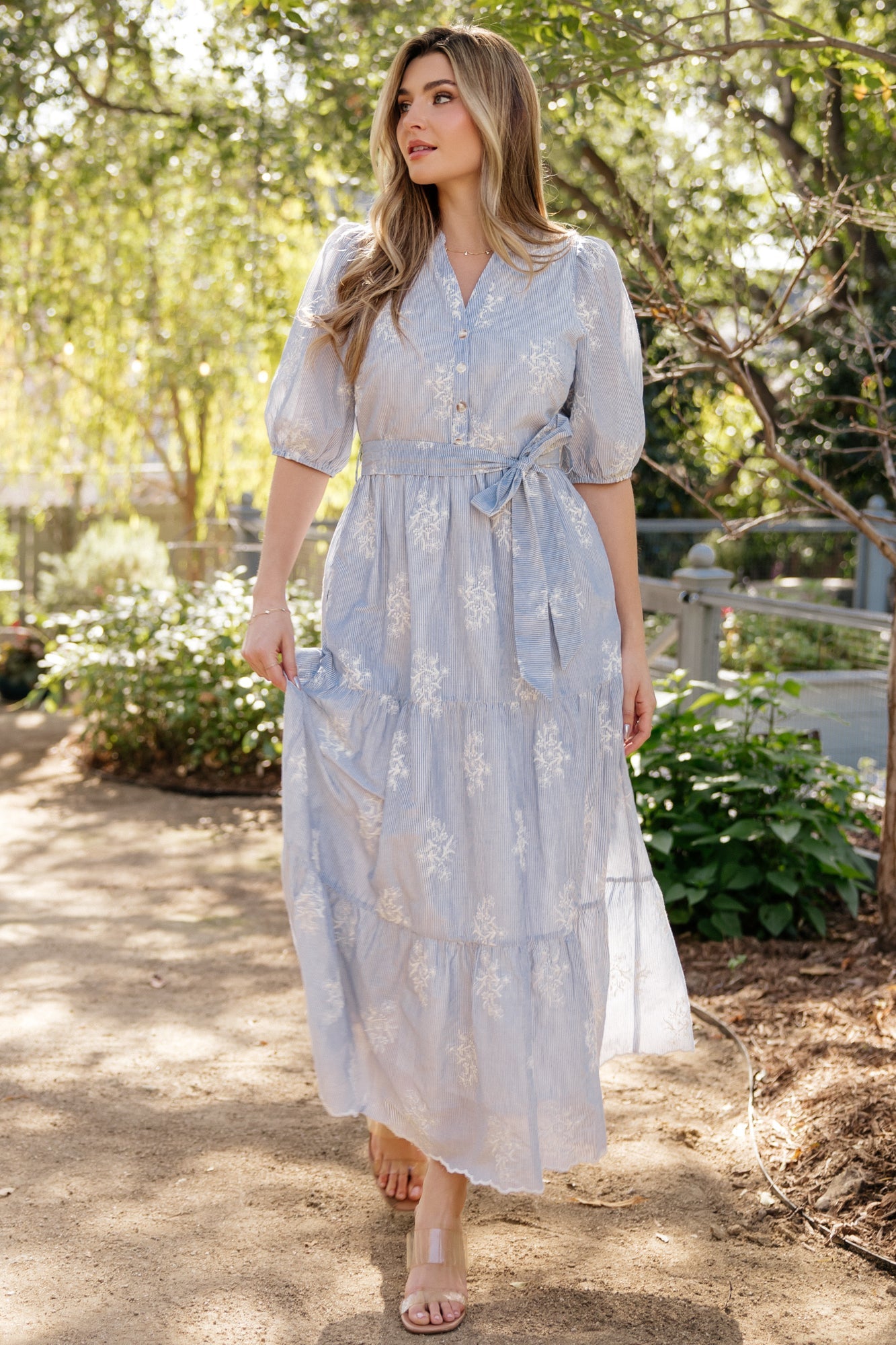 Marguerite Embroidered Dress | Baltic Born Light Blue