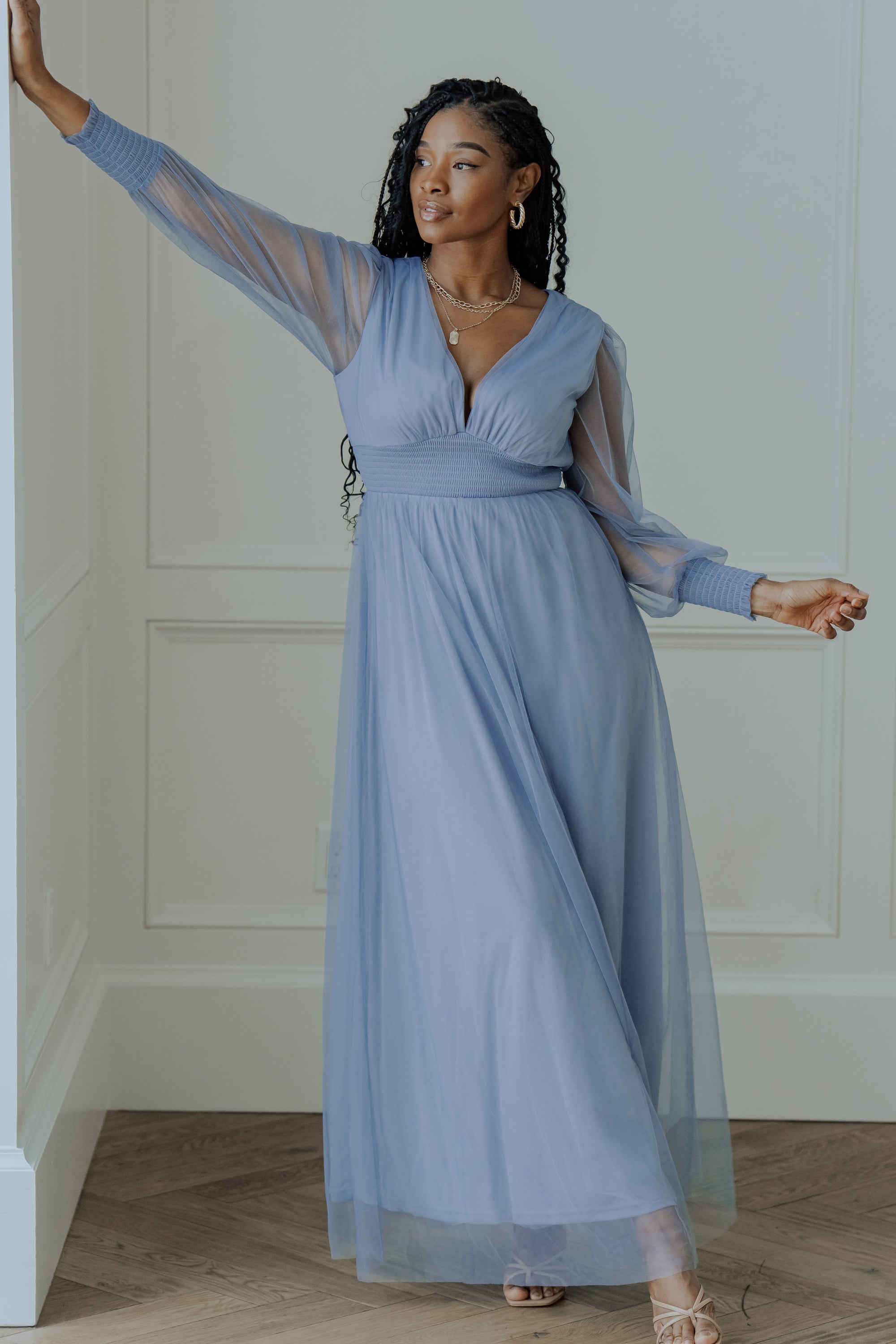 Layla Tulle Maxi Dress | Baltic Born Whisper Blue
