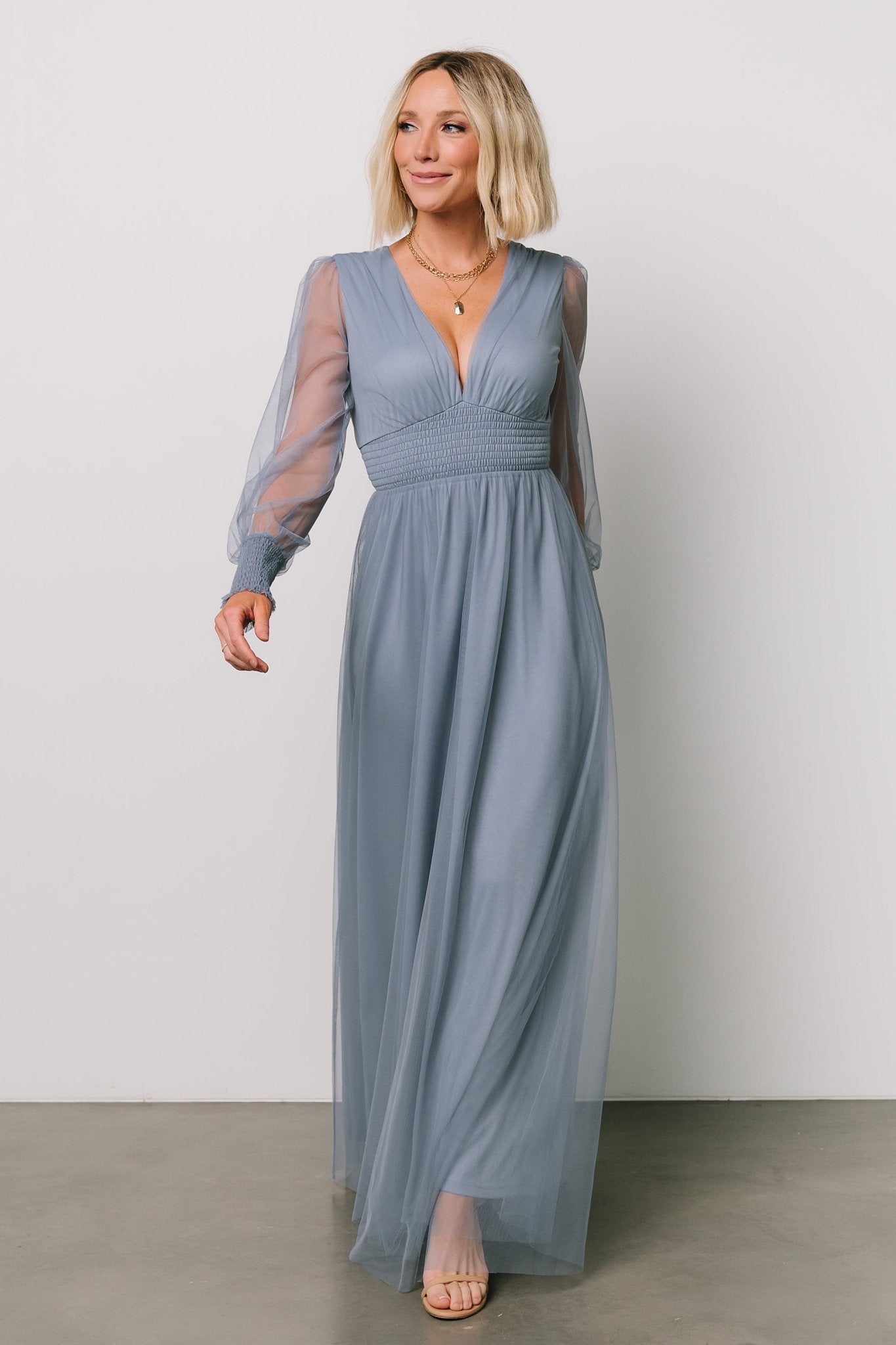 Layla Tulle Maxi Dress | Baltic Born Whisper Blue
