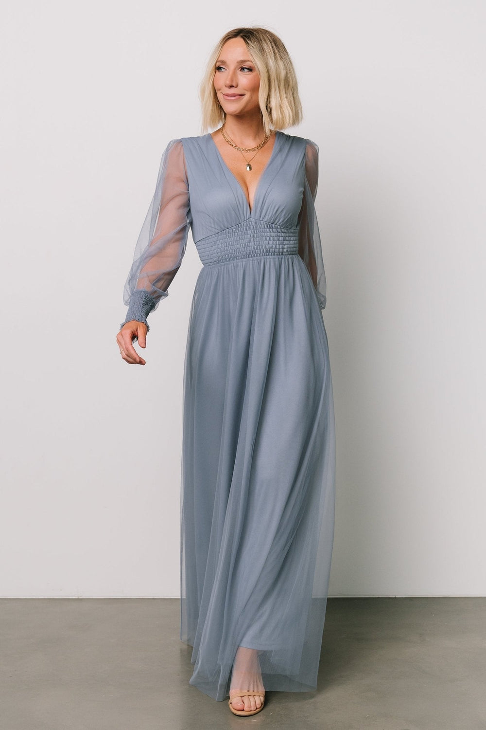 Layla Tulle Maxi Dress | Baltic Born Whisper Blue