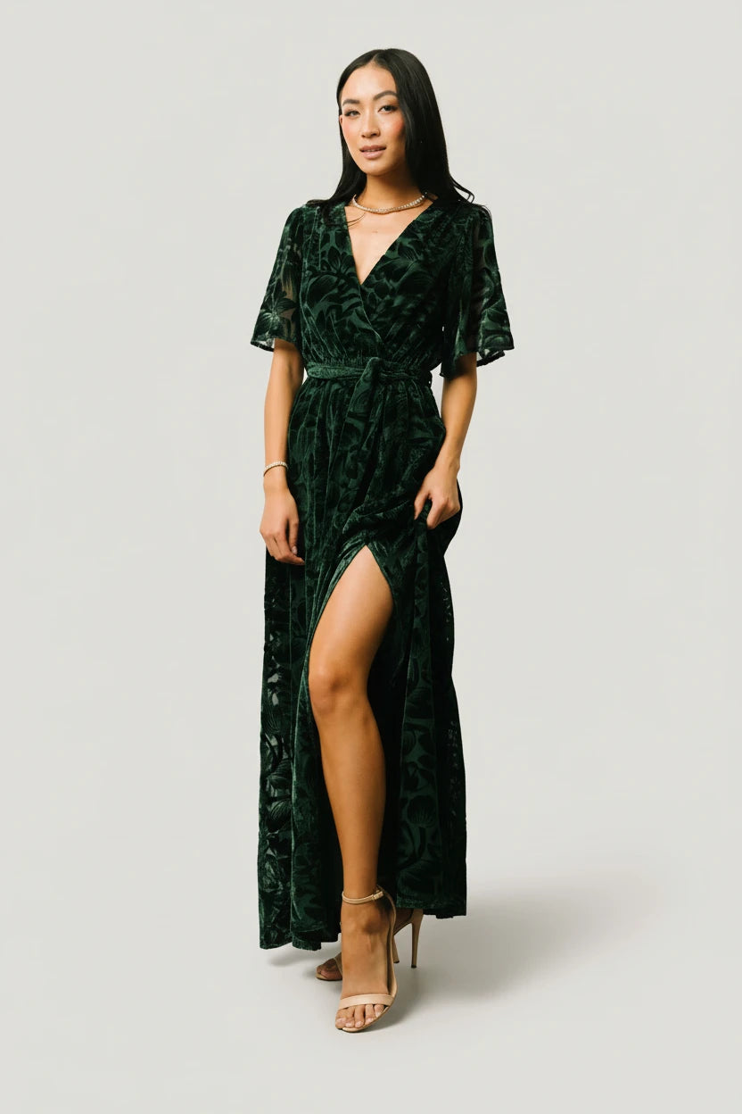 Uma Velvet Maxi Dress | Baltic Born Dark Green