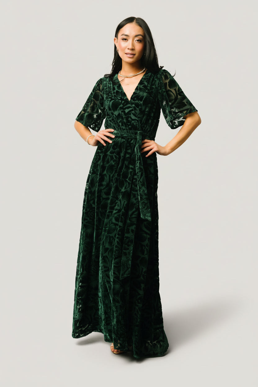 Uma Velvet Maxi Dress | Baltic Born Dark Green