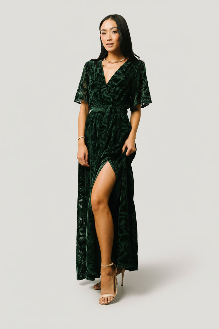 Uma Velvet Maxi Dress | Baltic Born Dark Green