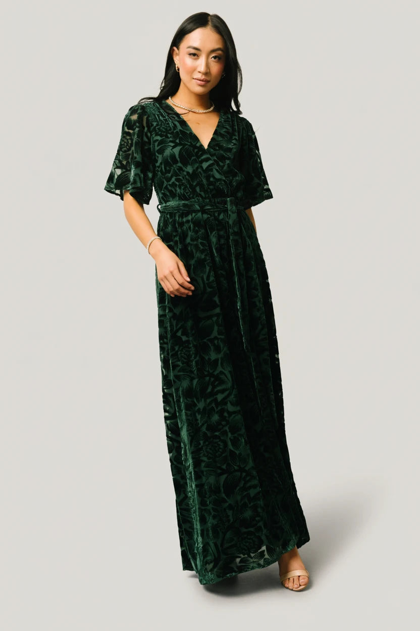Uma Velvet Maxi Dress | Baltic Born Dark Green