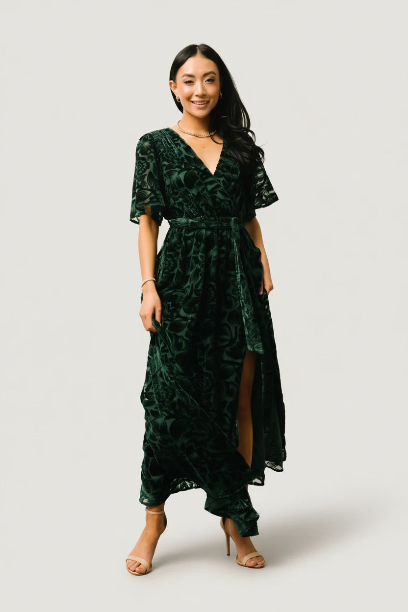 Uma Velvet Maxi Dress | Baltic Born Dark Green
