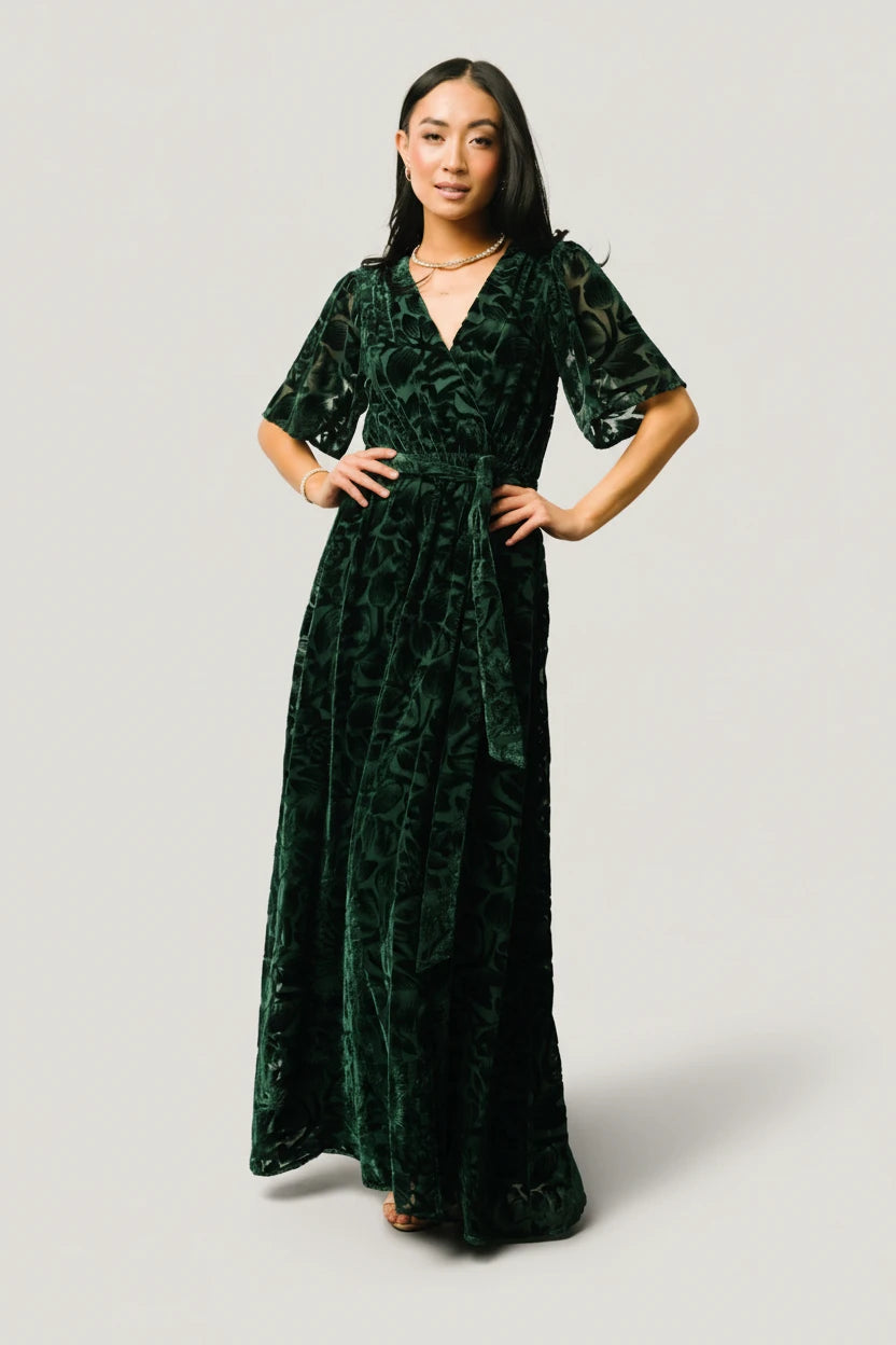Uma Velvet Maxi Dress | Baltic Born Dark Green
