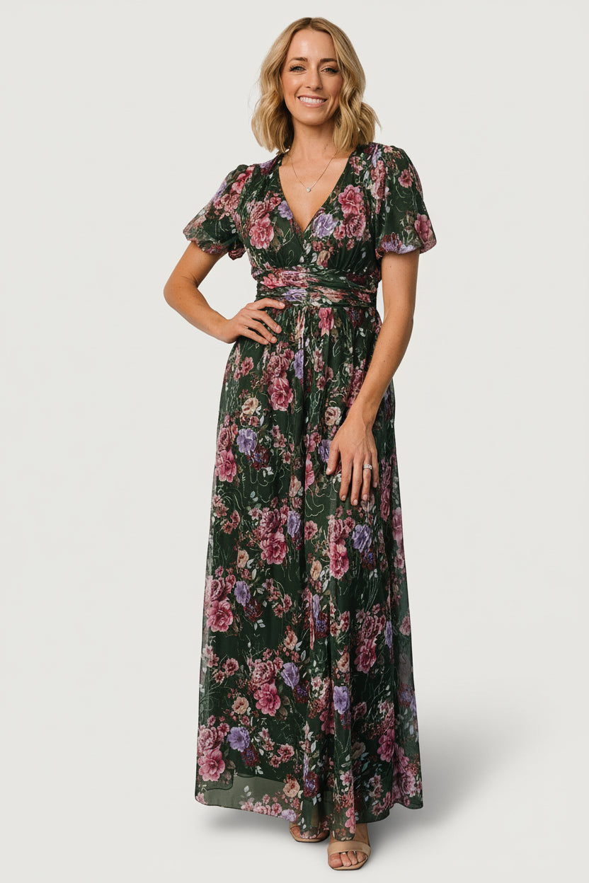 Ardley Maxi Dress | Baltic Born Green + Pink Floral