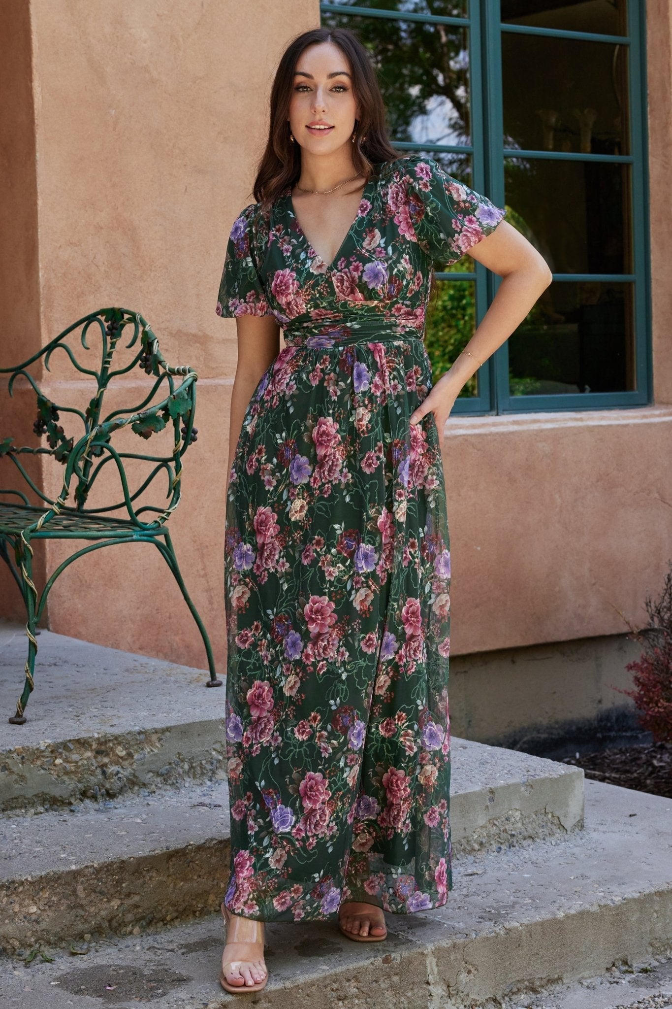 Ardley Maxi Dress | Baltic Born Green + Pink Floral