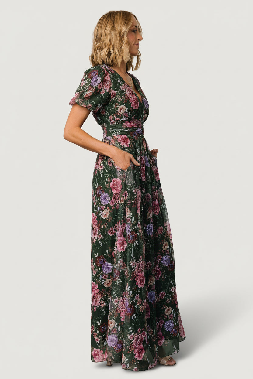 Ardley Maxi Dress | Baltic Born Green + Pink Floral