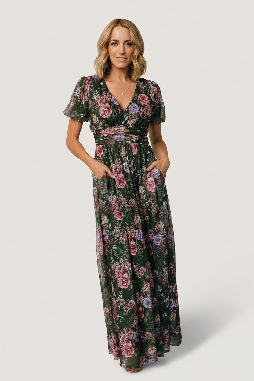 Ardley Maxi Dress | Baltic Born Green + Pink Floral