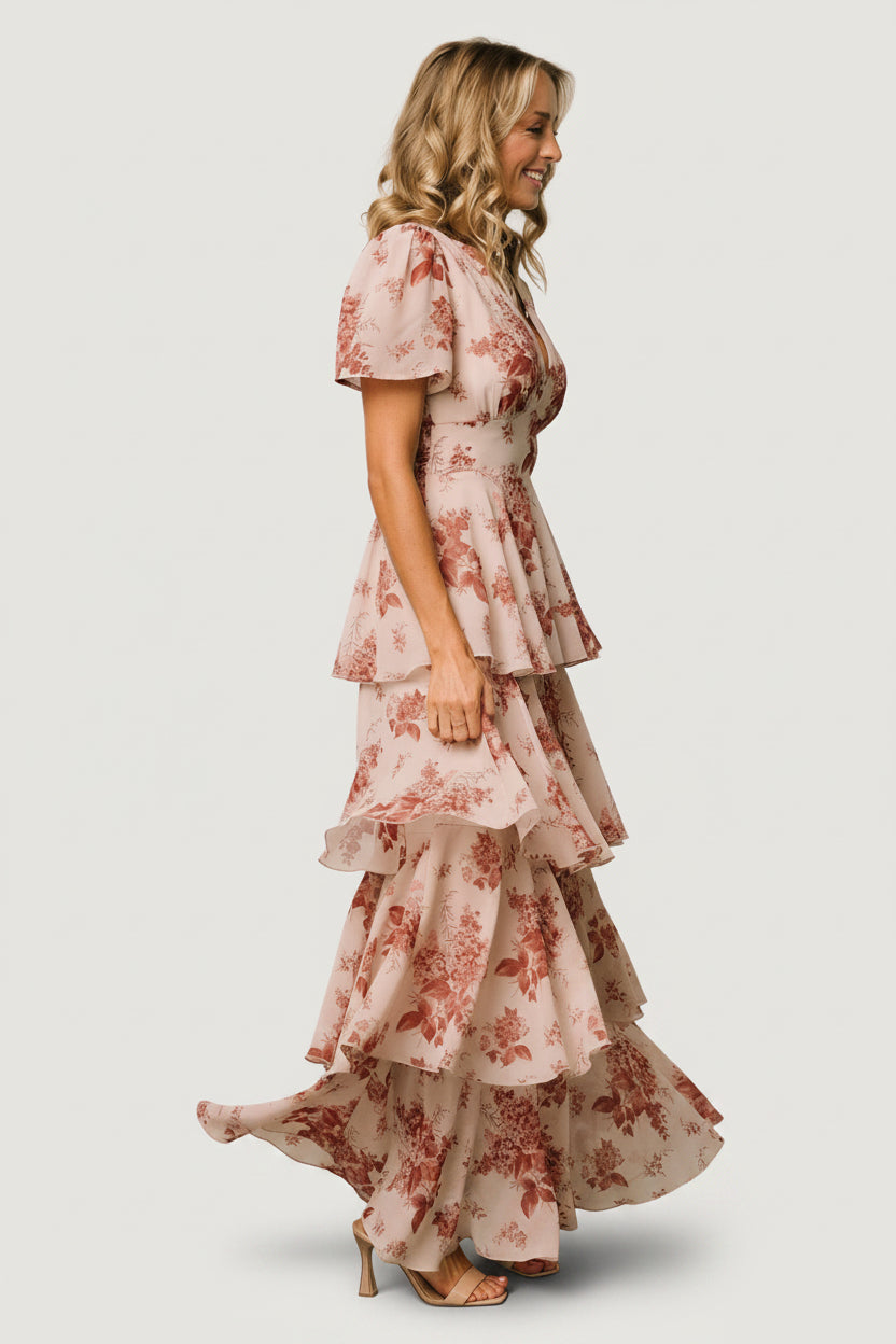 Montaigne Ruffle Maxi Dress | Baltic Born Rose Floral