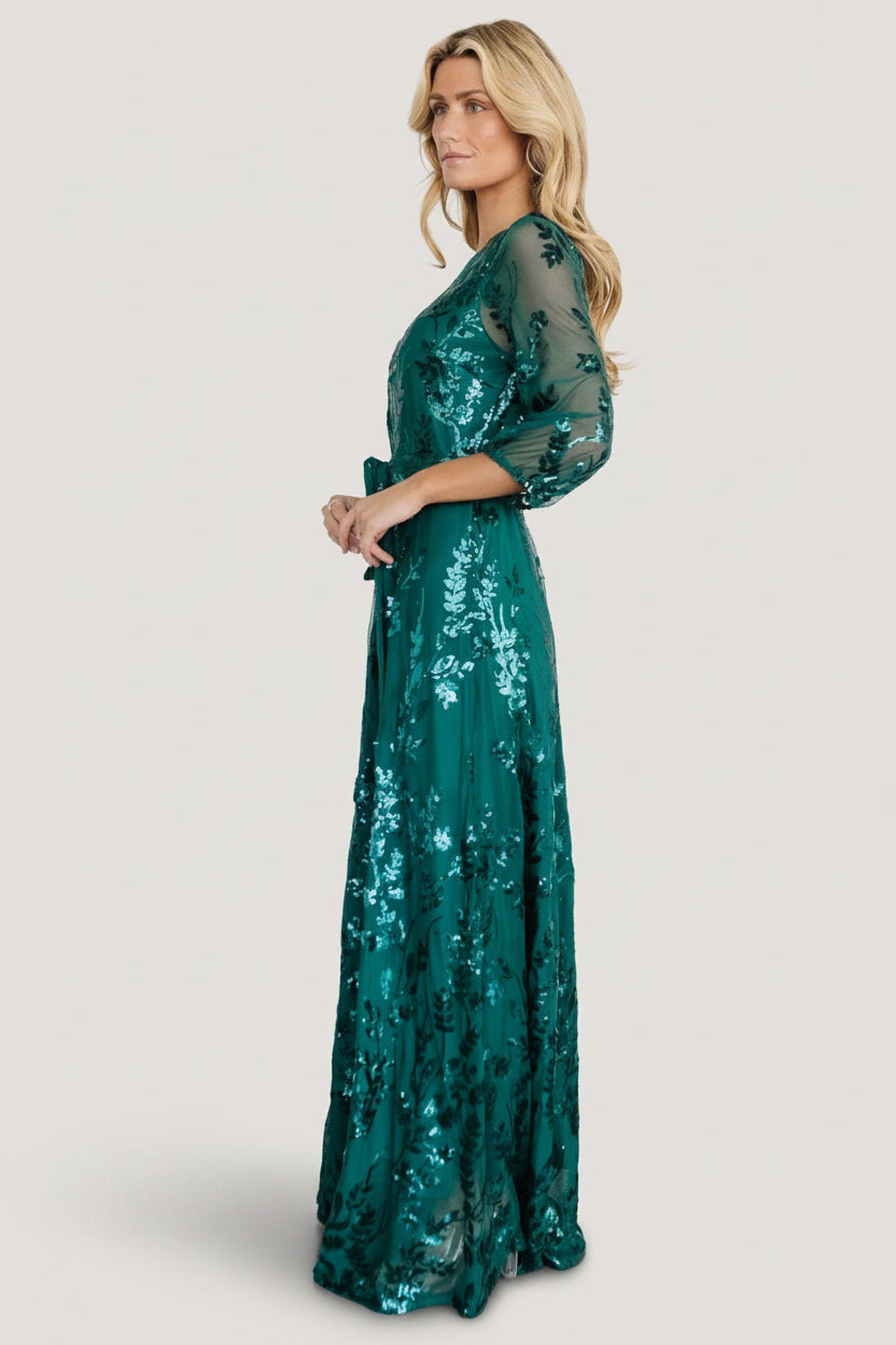 Destiny Sequin Maxi Dress | Baltic Born Emerald
