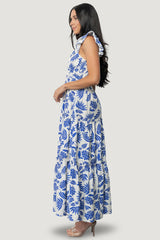 Mercedes Maxi Dress | Baltic Born Blue + Off White