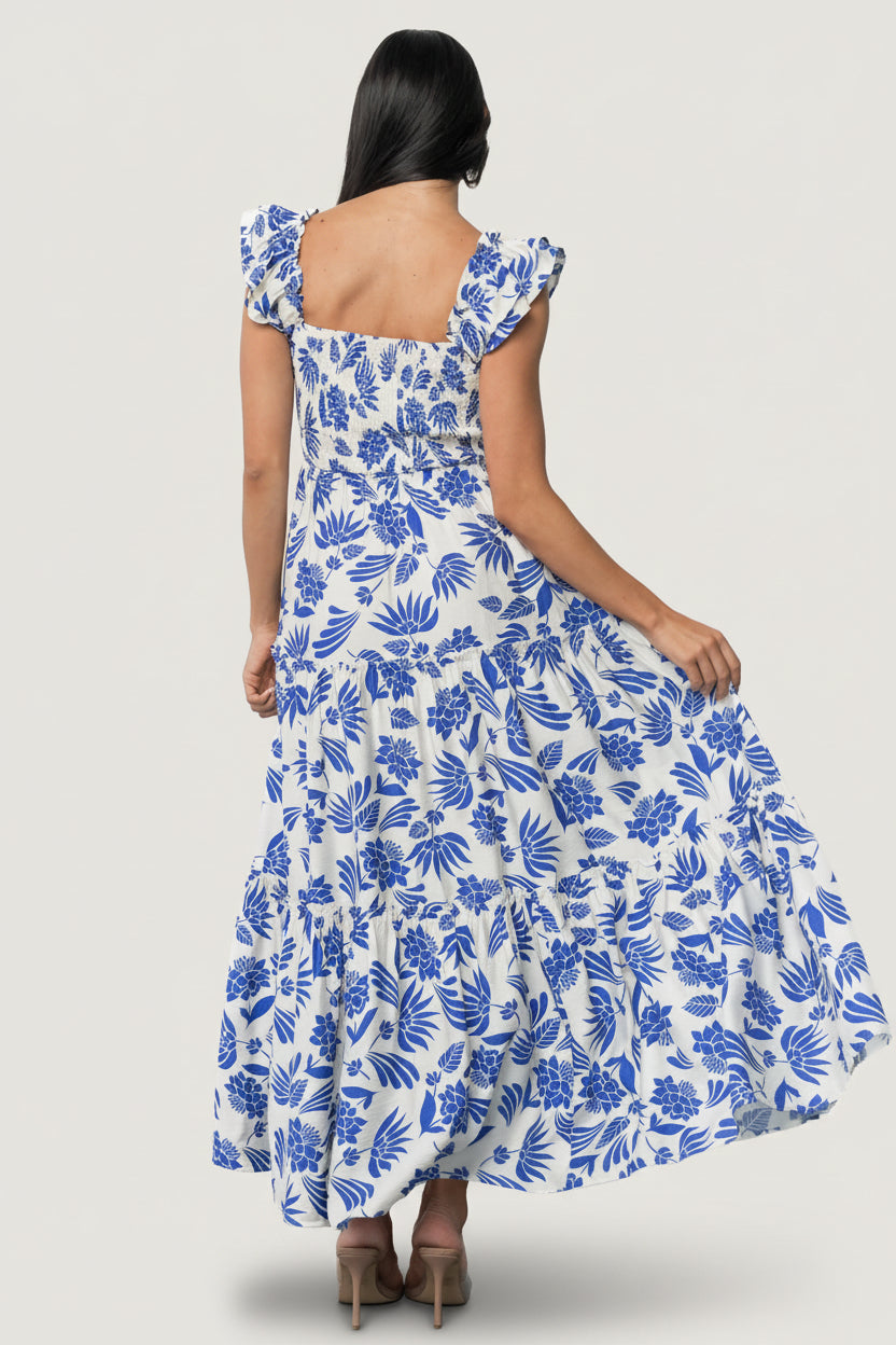 Mercedes Maxi Dress | Baltic Born Blue + Off White