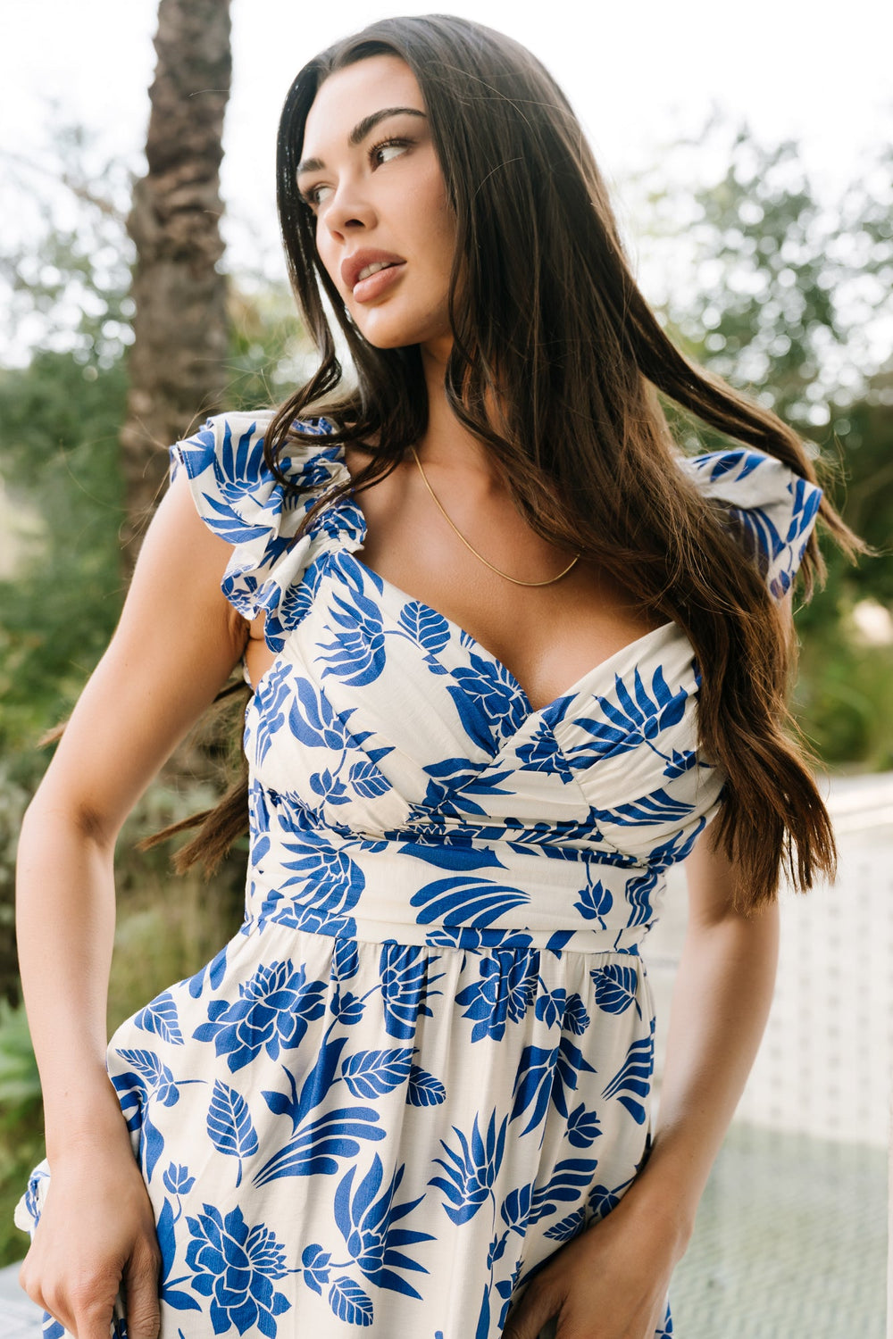 Mercedes Maxi Dress | Baltic Born Blue + Off White