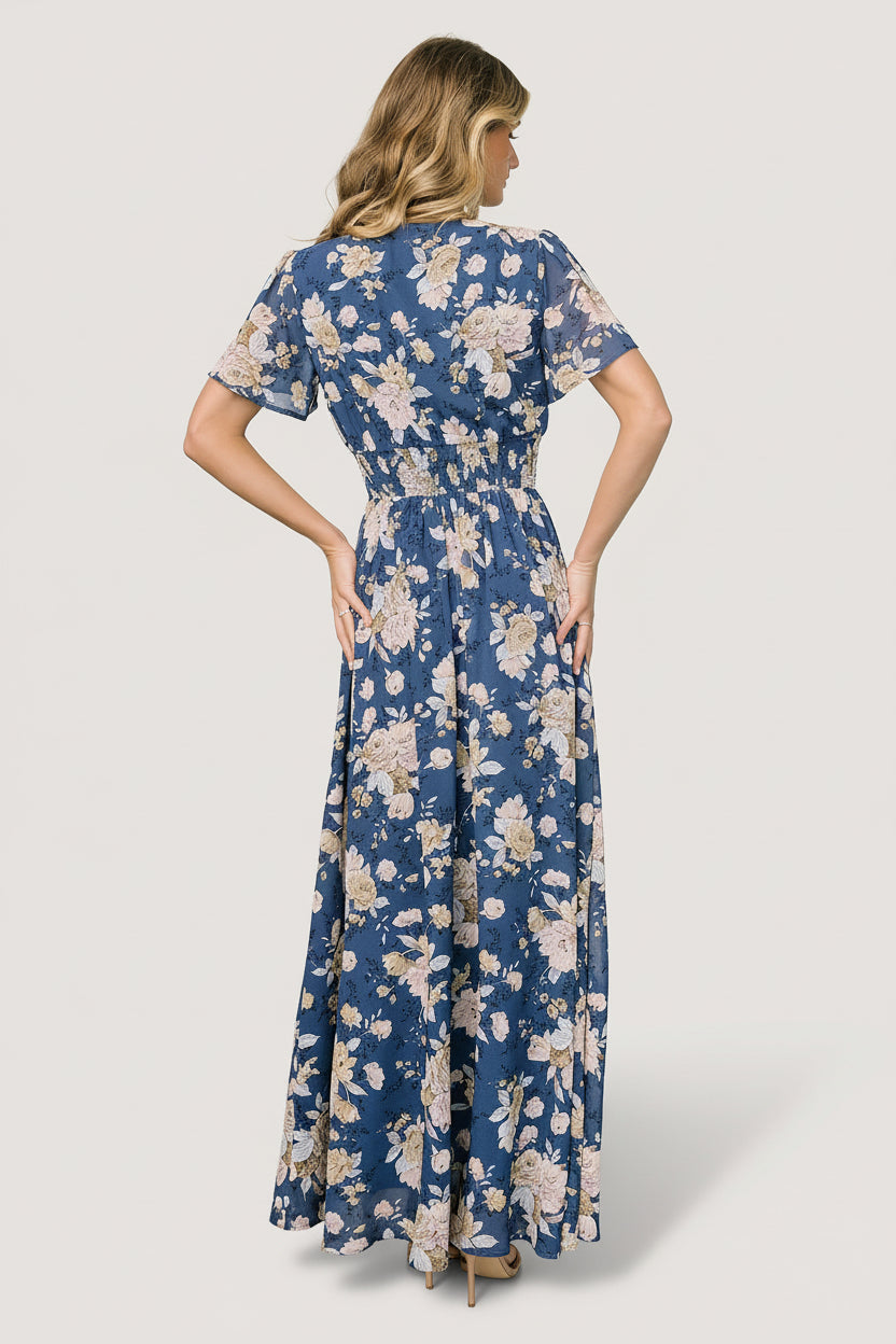 Birdie Maxi Dress | Baltic Born Blue + Blush Floral