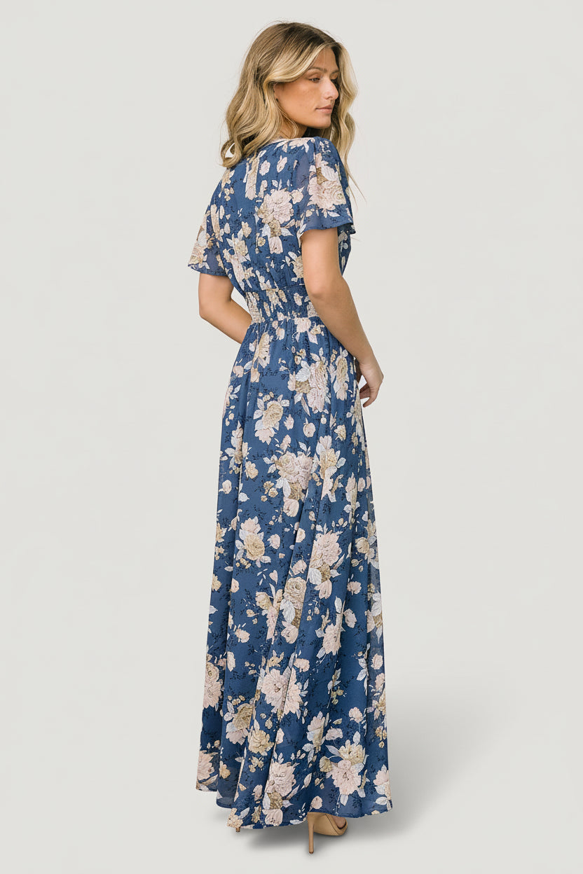 Birdie Maxi Dress | Baltic Born Blue + Blush Floral