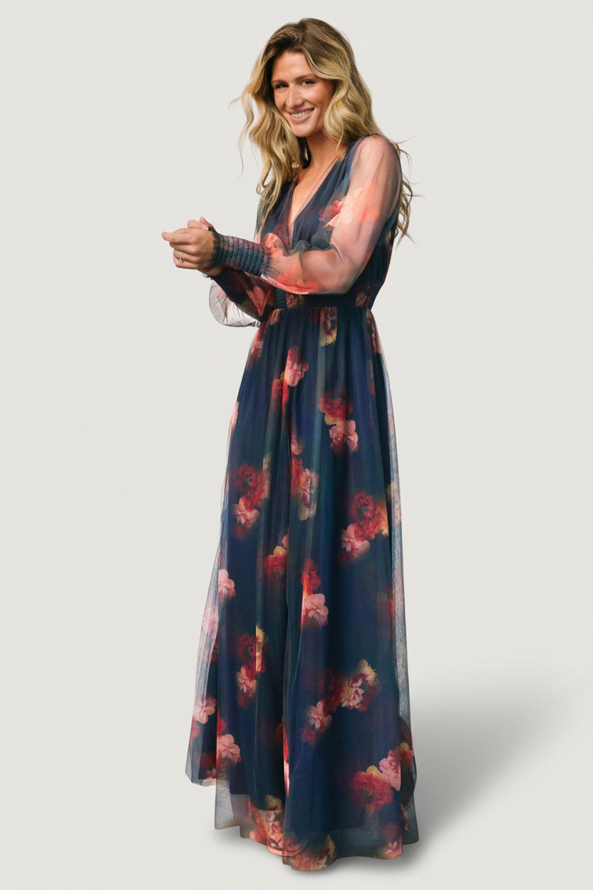 Layla Tulle Maxi Dress | Baltic Born Topaz Ombre Floral