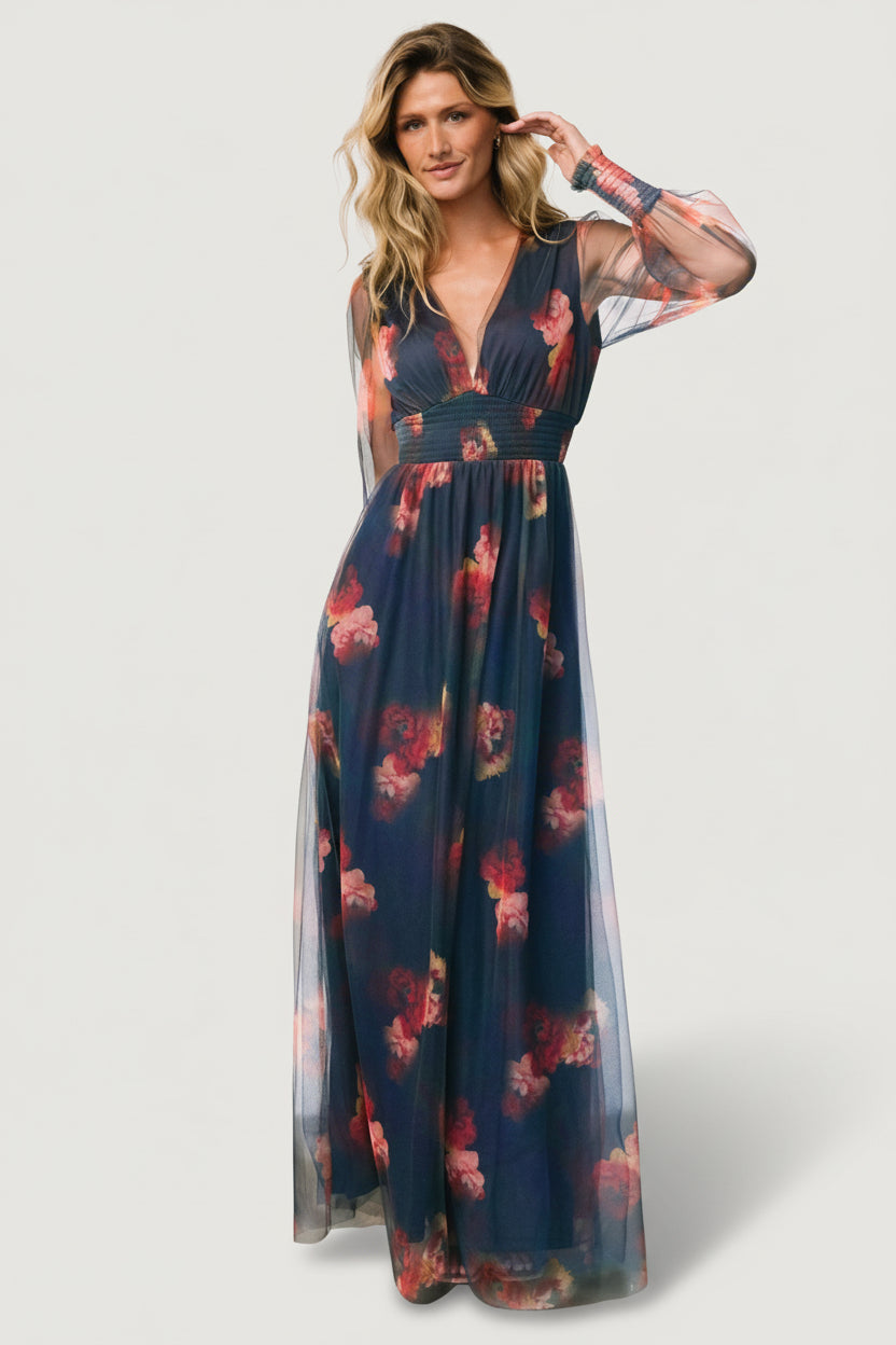 Layla Tulle Maxi Dress | Baltic Born Topaz Ombre Floral