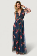 Layla Tulle Maxi Dress | Baltic Born Topaz Ombre Floral