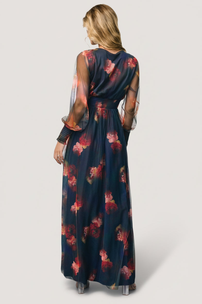 Layla Tulle Maxi Dress | Baltic Born Topaz Ombre Floral