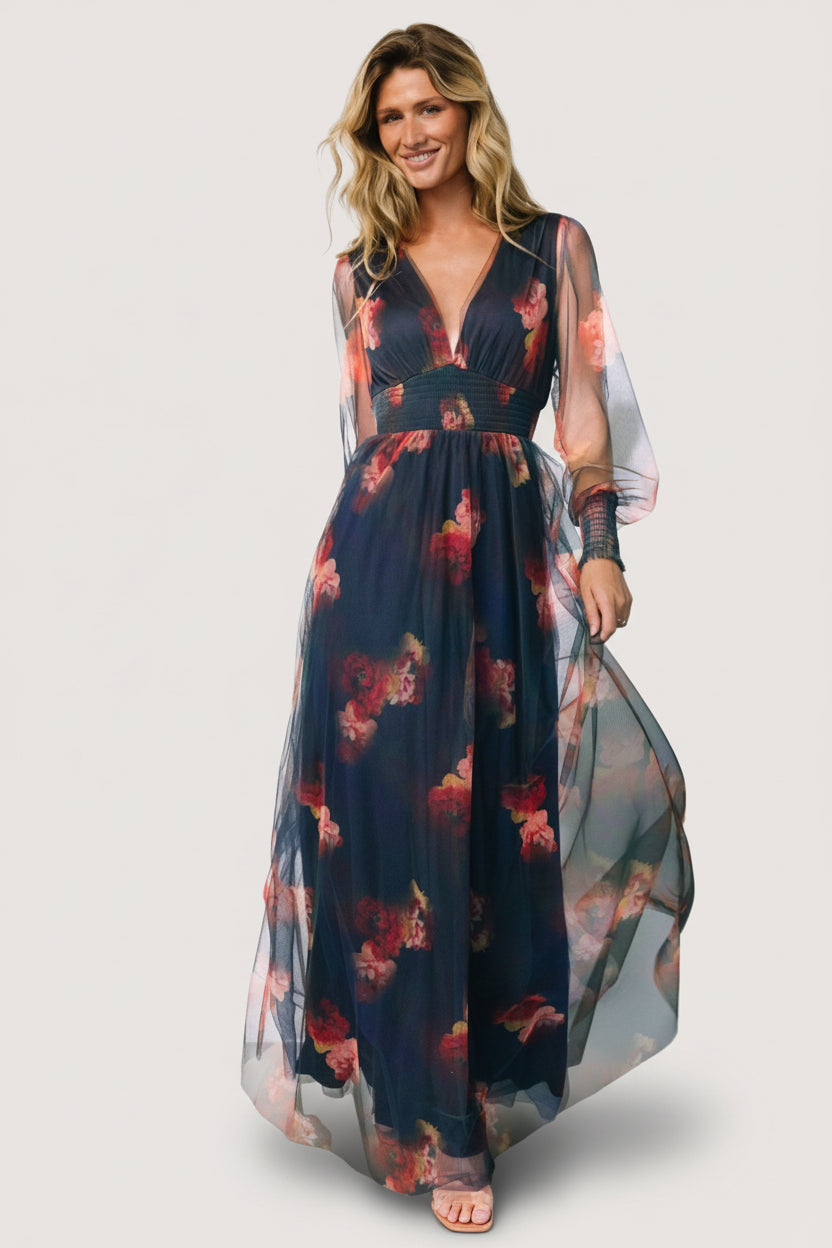 Layla Tulle Maxi Dress | Baltic Born Topaz Ombre Floral