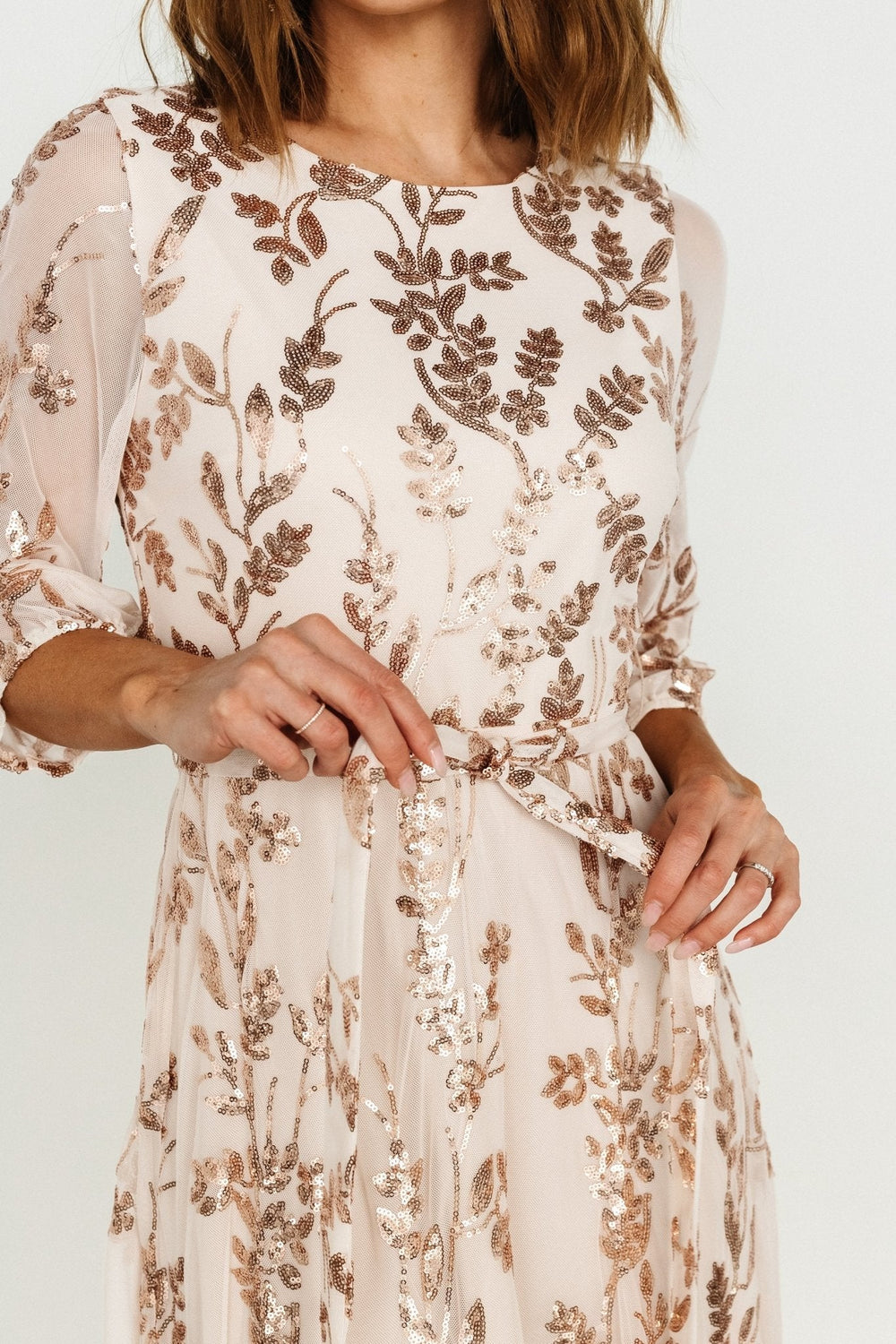 Destiny Sequin Maxi Dress | Baltic Born Rose Gold