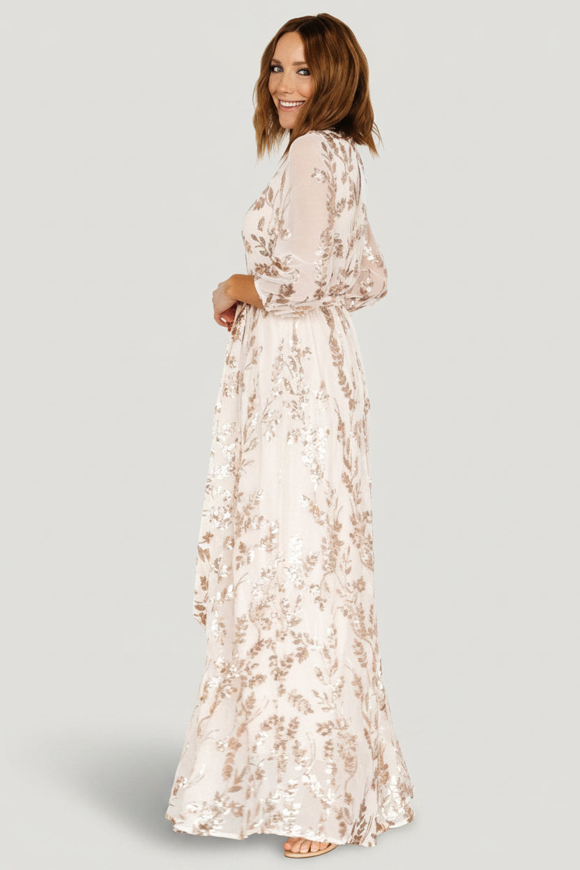 Destiny Sequin Maxi Dress | Baltic Born Rose Gold