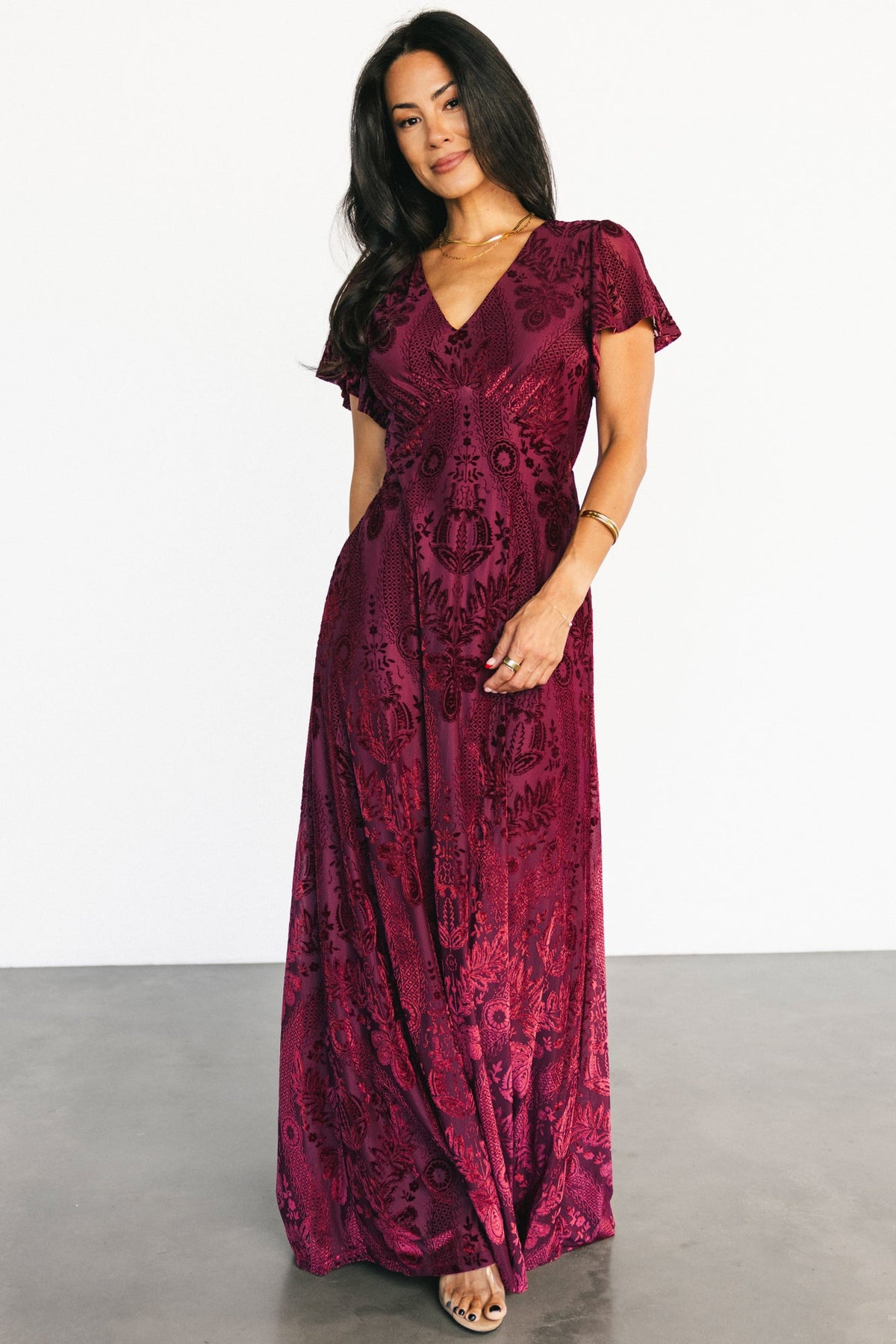 Kimberly Velvet Maxi Dress | Baltic Born Wine