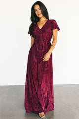 Kimberly Velvet Maxi Dress | Baltic Born Wine