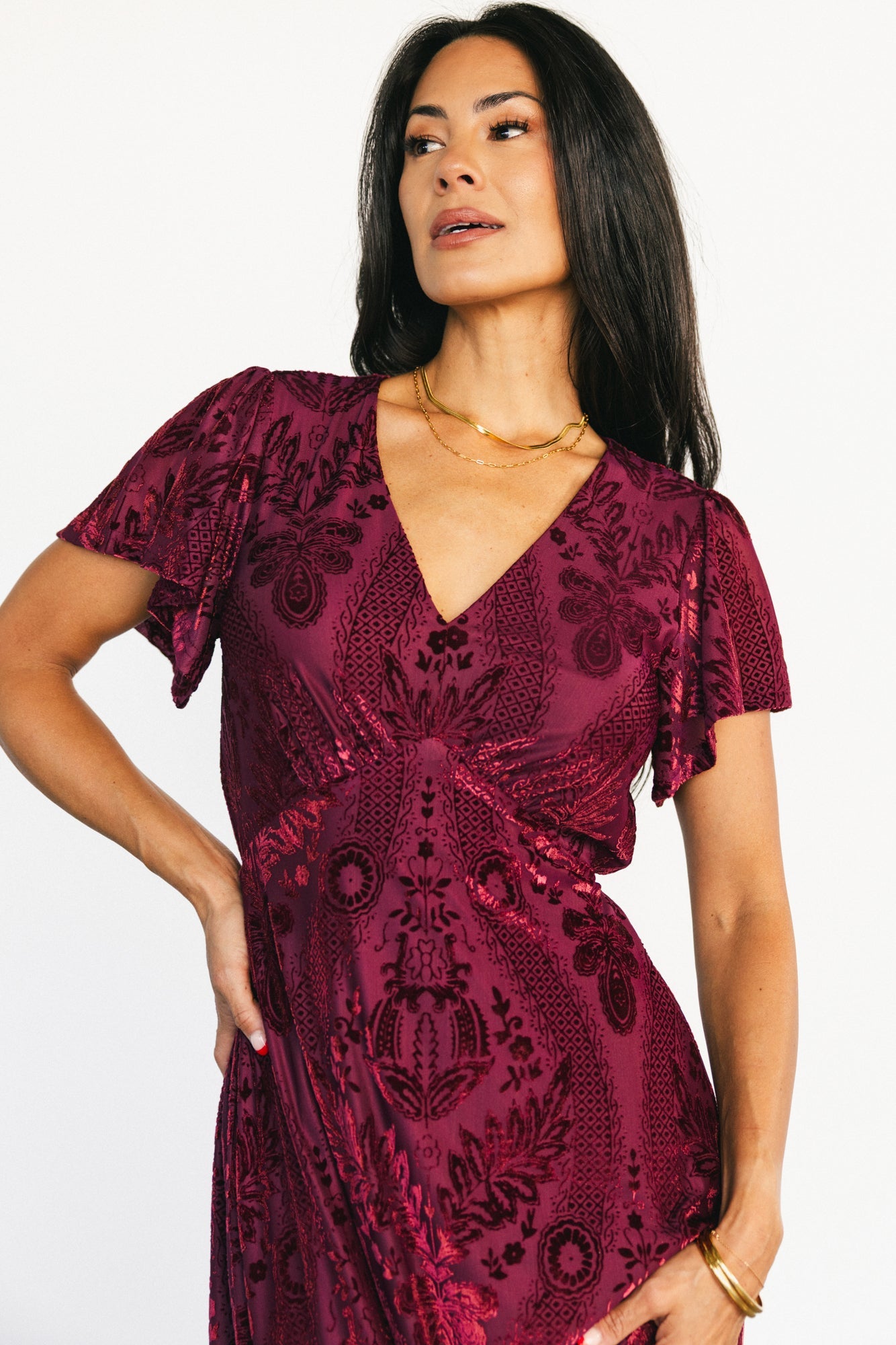 Kimberly Velvet Maxi Dress | Baltic Born Wine