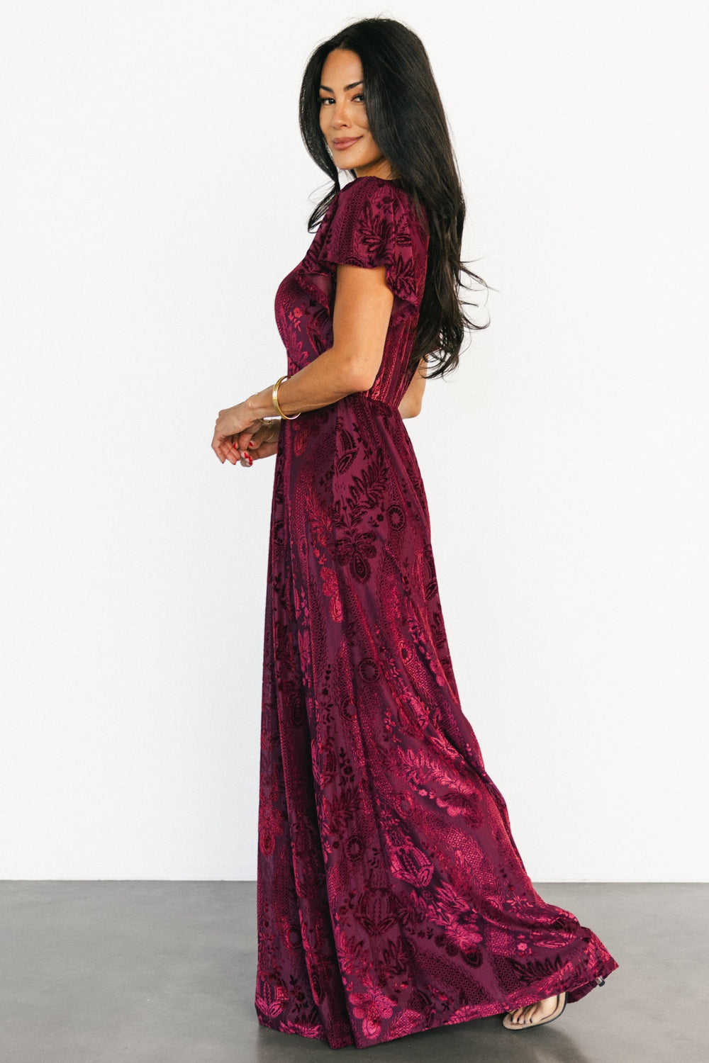 Kimberly Velvet Maxi Dress | Baltic Born Wine