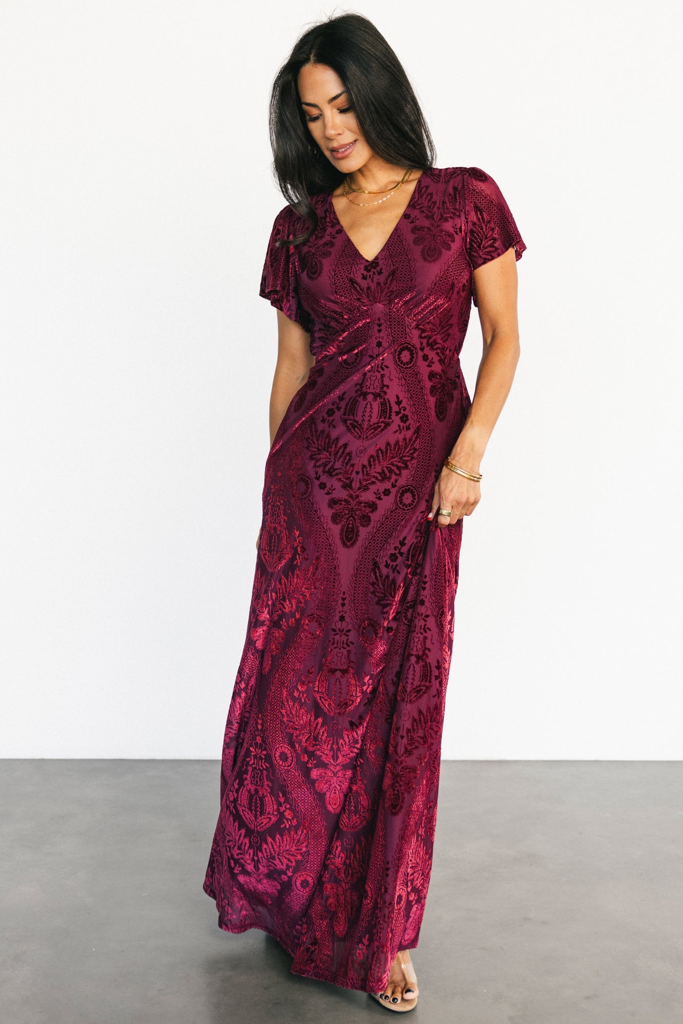 Kimberly Velvet Maxi Dress | Baltic Born Wine