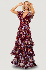 Montaigne Ruffle Maxi Dress | Baltic Born Mulberry Floral