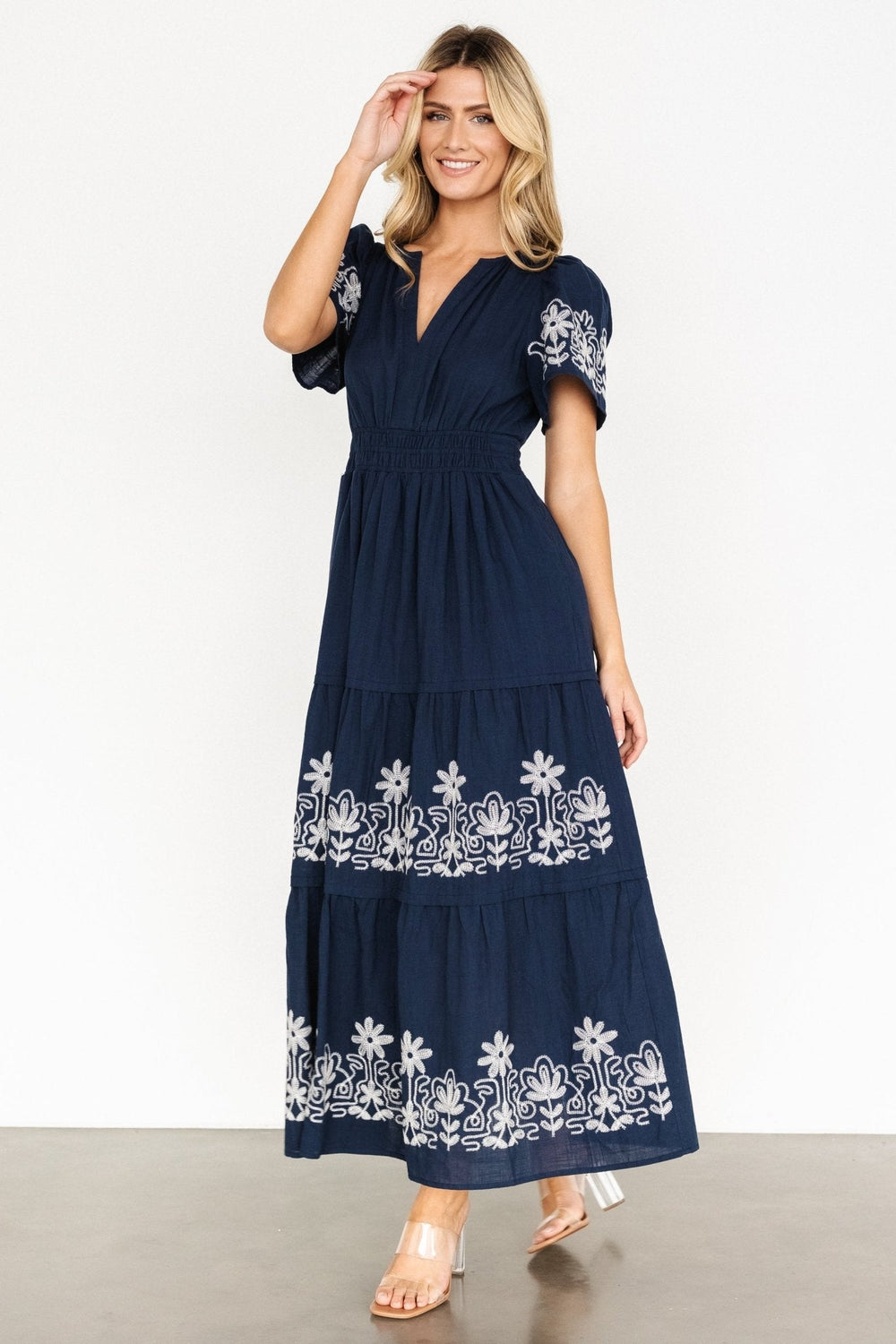 Kennedy Embroidered Maxi Dress | Baltic Born Blue