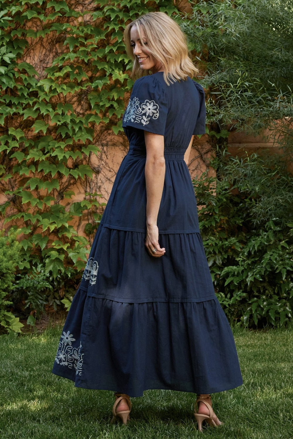 Kennedy Embroidered Maxi Dress | Baltic Born Blue