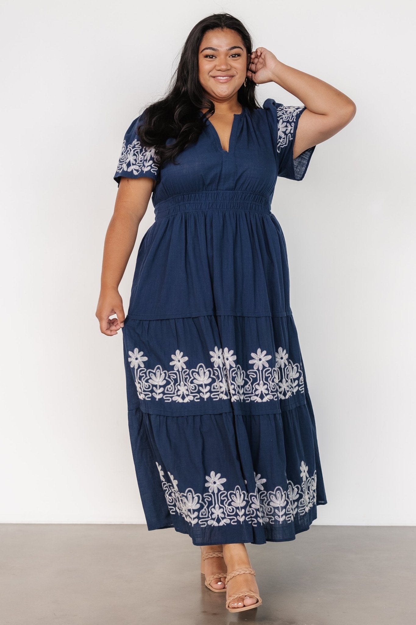 Kennedy Embroidered Maxi Dress | Baltic Born Blue