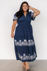 Kennedy Embroidered Maxi Dress | Baltic Born Blue