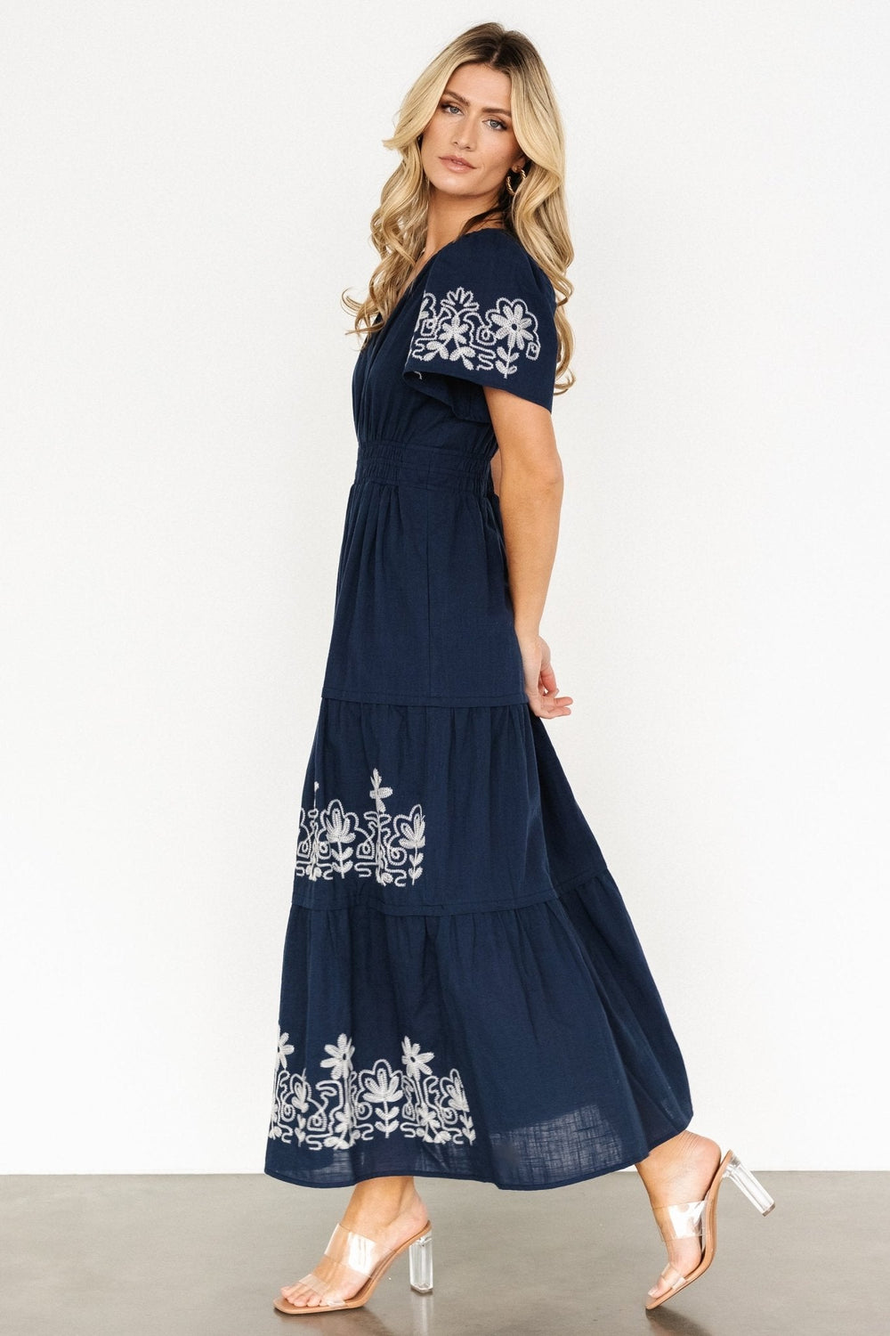 Kennedy Embroidered Maxi Dress | Baltic Born Blue
