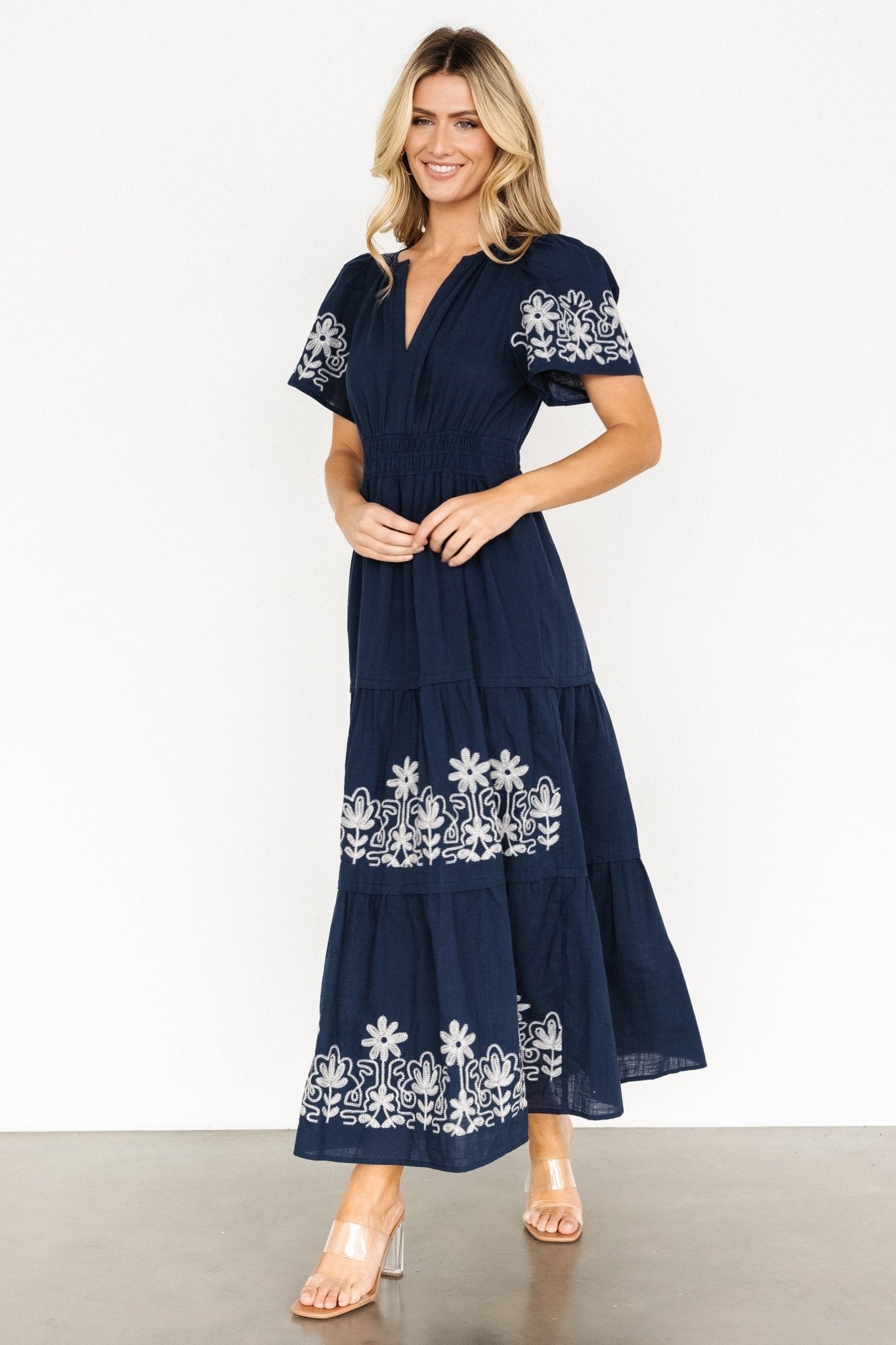 Kennedy Embroidered Maxi Dress | Baltic Born Blue