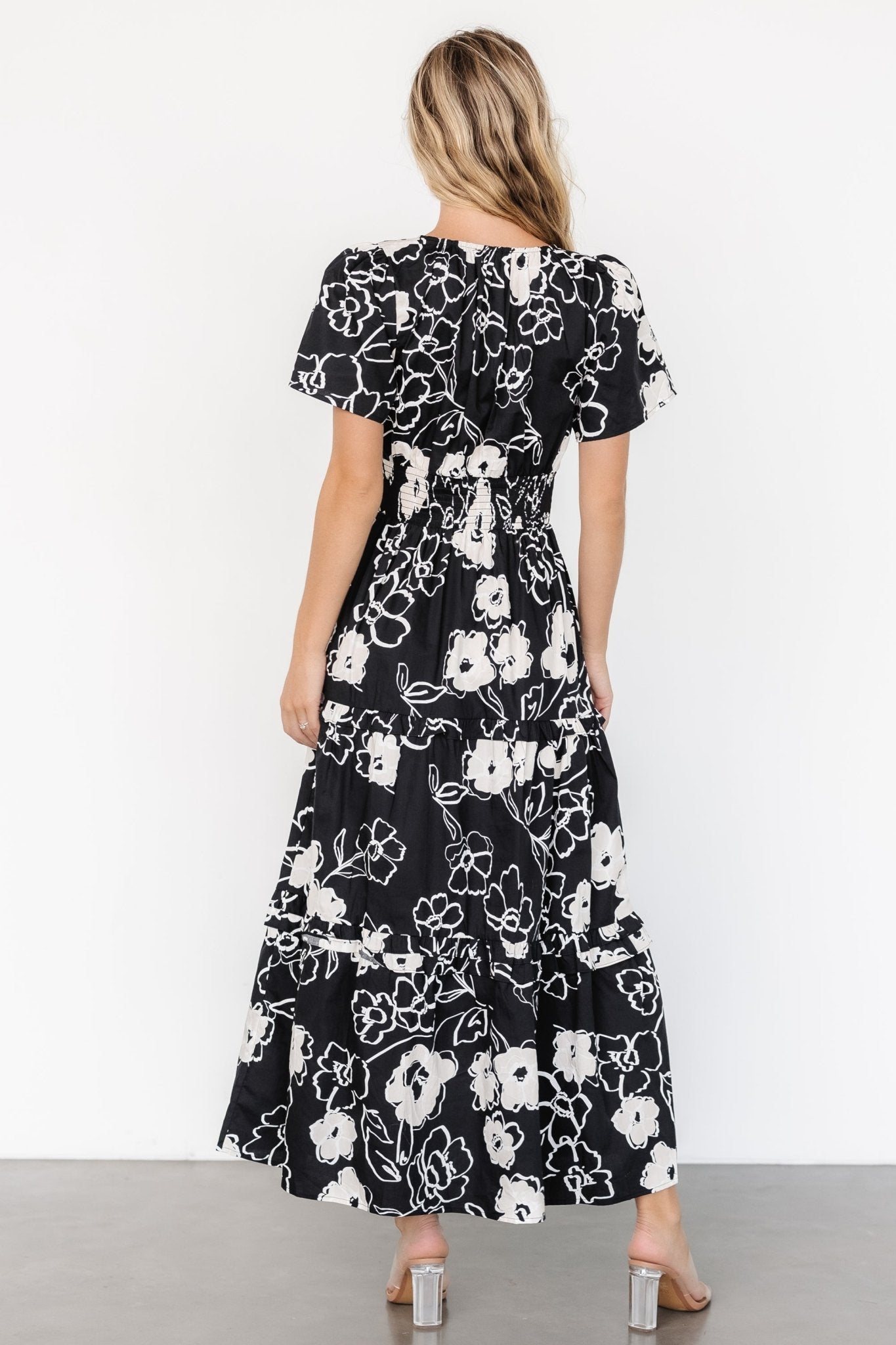 Kiana Poplin Maxi Dress | Baltic Born Black + Cream