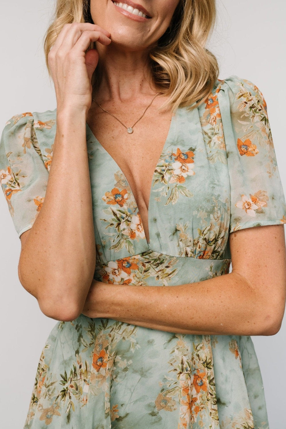 Montaigne Ruffle Maxi Dress | Baltic Born Blue Sage Floral
