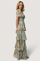 Montaigne Ruffle Maxi Dress | Baltic Born Blue Sage Floral