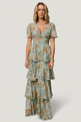 Montaigne Ruffle Maxi Dress | Baltic Born Blue Sage Floral