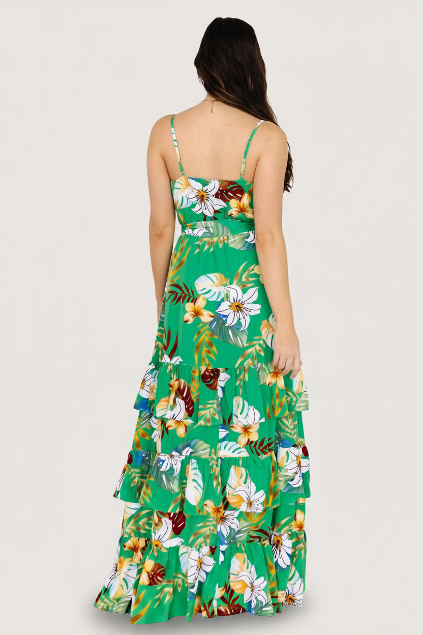 Dolores Ruffle Maxi Dress | Baltic Born Green Multi