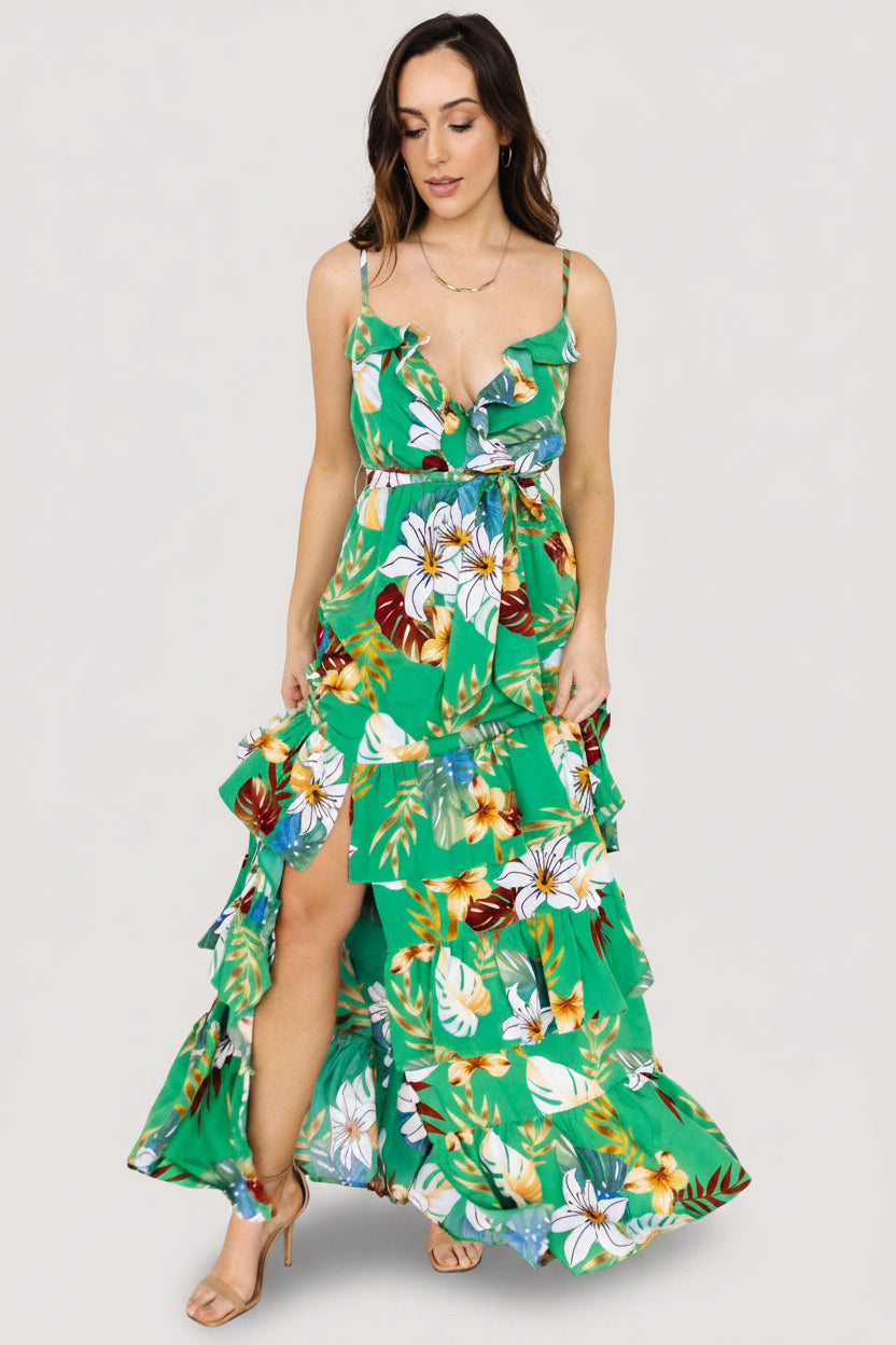 Dolores Ruffle Maxi Dress | Baltic Born Green Multi