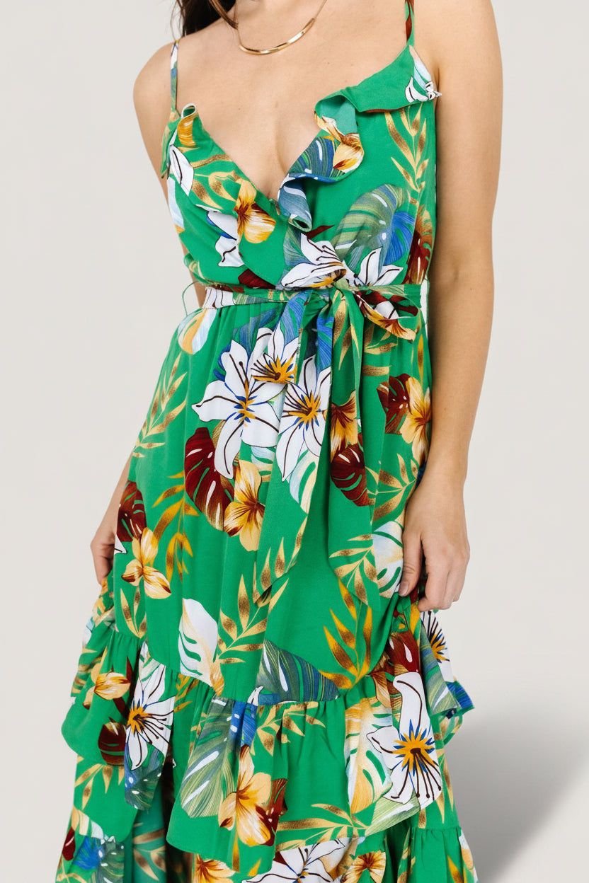 Dolores Ruffle Maxi Dress | Baltic Born Green Multi