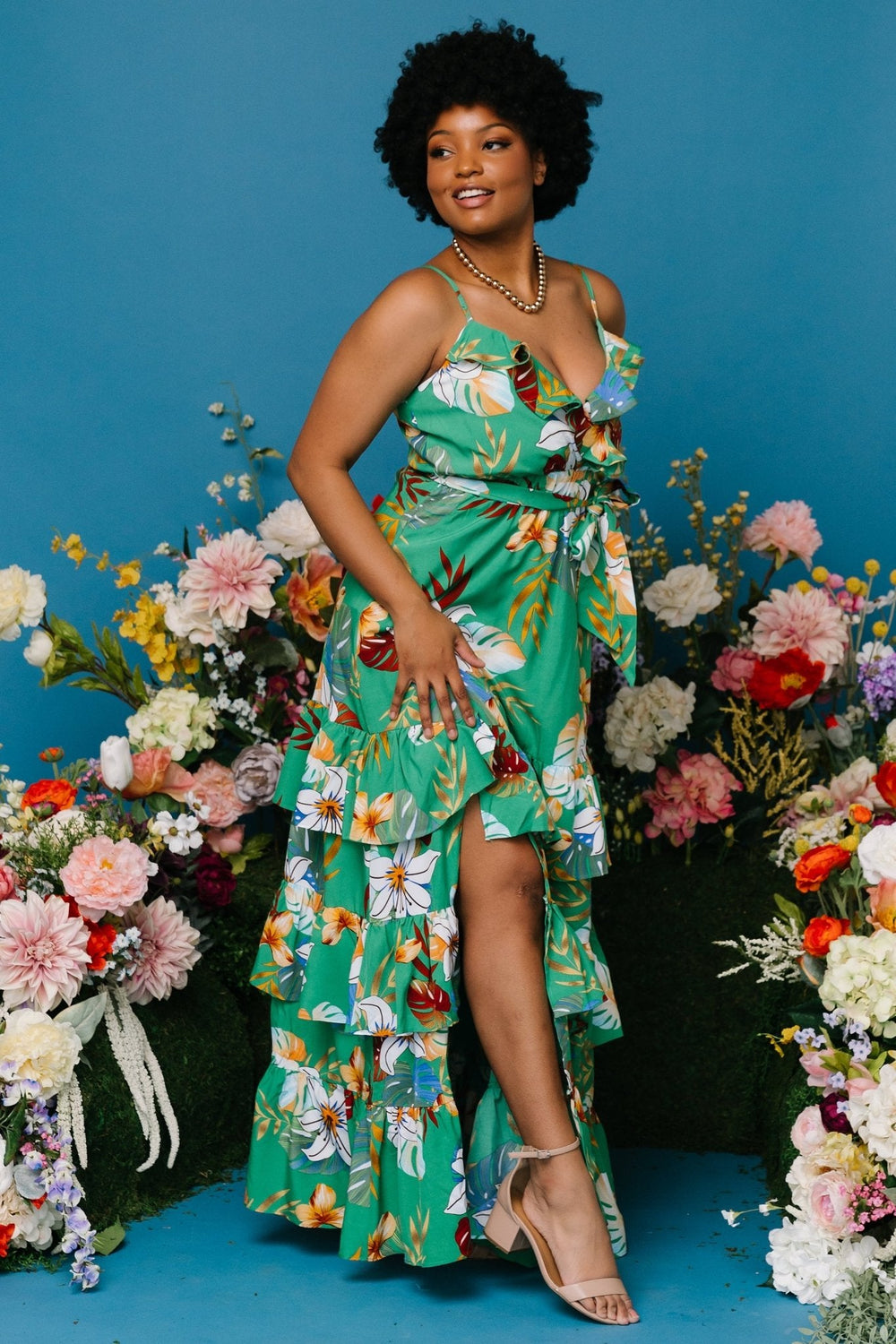 Dolores Ruffle Maxi Dress | Baltic Born Green Multi
