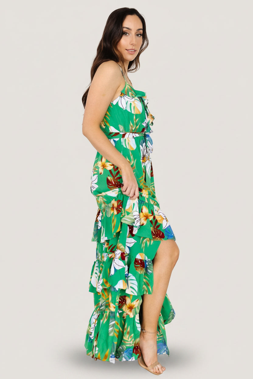 Dolores Ruffle Maxi Dress | Baltic Born Green Multi