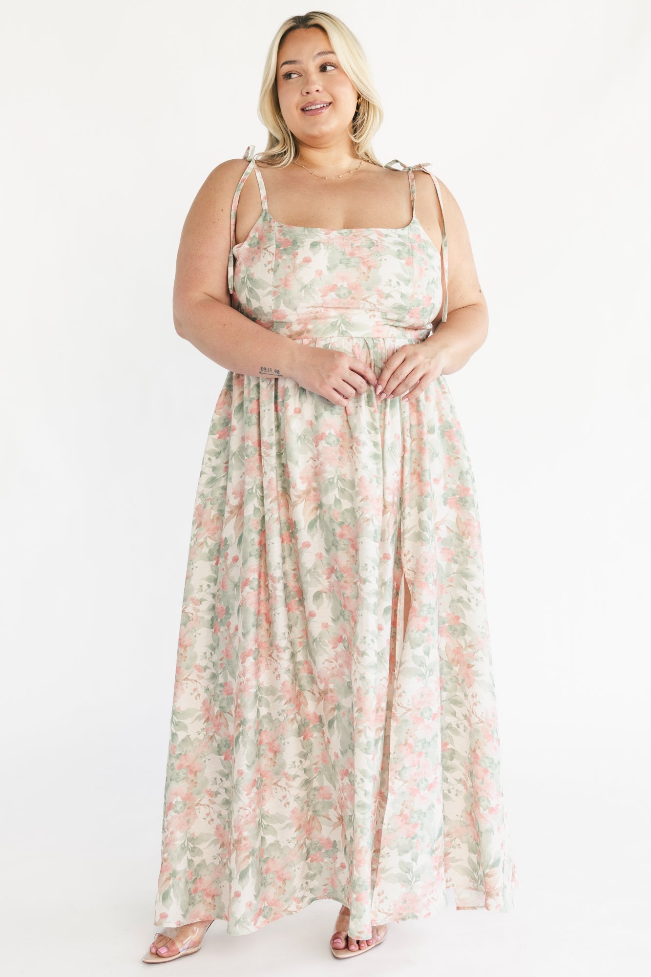 Elton Maxi Dress | Baltic Born Sage + Blush Floral
